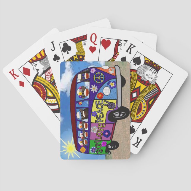 Jeu De Cartes Sock Monkey Peace Bus  (dos)