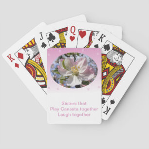 Jeu De Cartes Soeurs qui jouent Canasta ensemble Apple Blossom