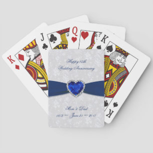 Jeu De Cartes Soft Damask 45e anniversaire de Mariage