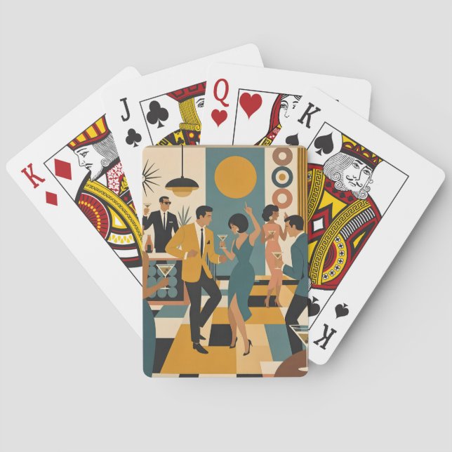 Jeu De Cartes Soirée Dansante Martini du Milieu du Siècle (dos)