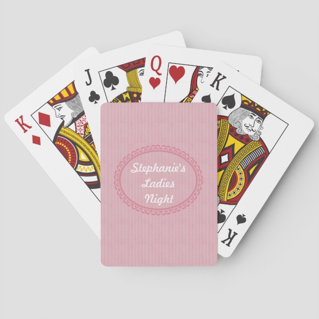 Jeu De Cartes Soirée Femmes Roses Personnaliser le nom (dos)