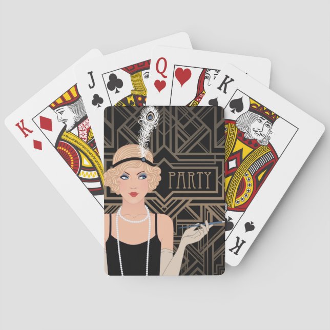 Jeu De Cartes Soirée Poker Art Déco (dos)