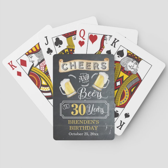 Jeu De Cartes Soirées et bières à 30 ans fête d'anniversaire (dos)