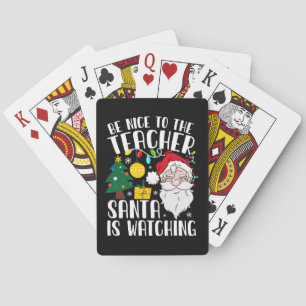 Jeu De Cartes Sois gentil avec le professeur, le Père Noël surve