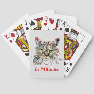 Jeu De Cartes Sois PAWsitive, drôle de citation de chat