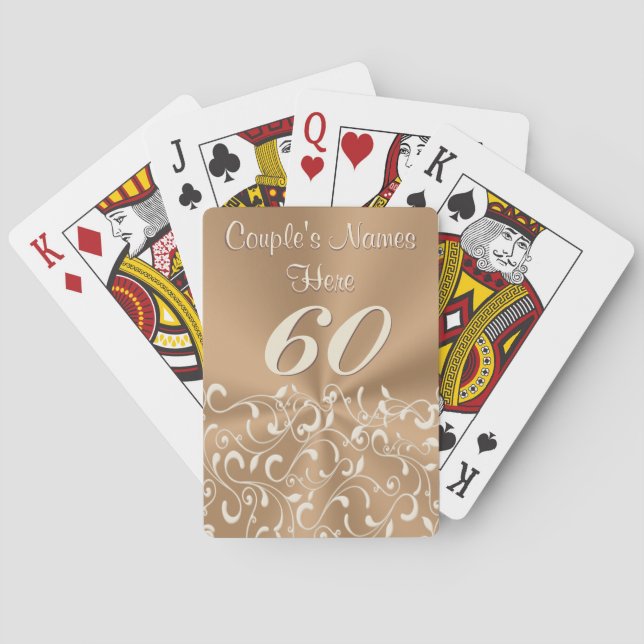 Jeu De Cartes Soixantième présents ou faveurs personnalisés (dos)