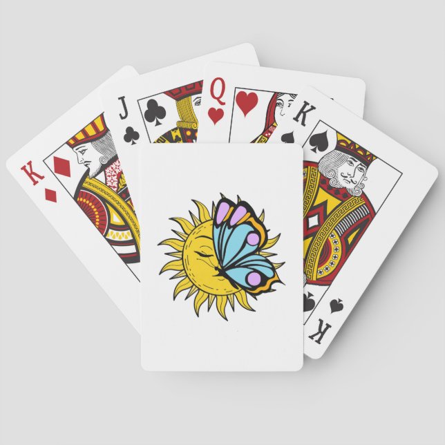 Jeu De Cartes Soleil céleste à papillon (dos)