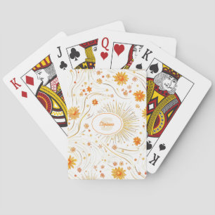 Jeu De Cartes Soleil doré et rayons - avec étoile Abstraite