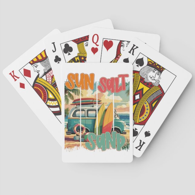 Jeu De Cartes Soleil, sel, sable - Vibes de plage rétro (dos)