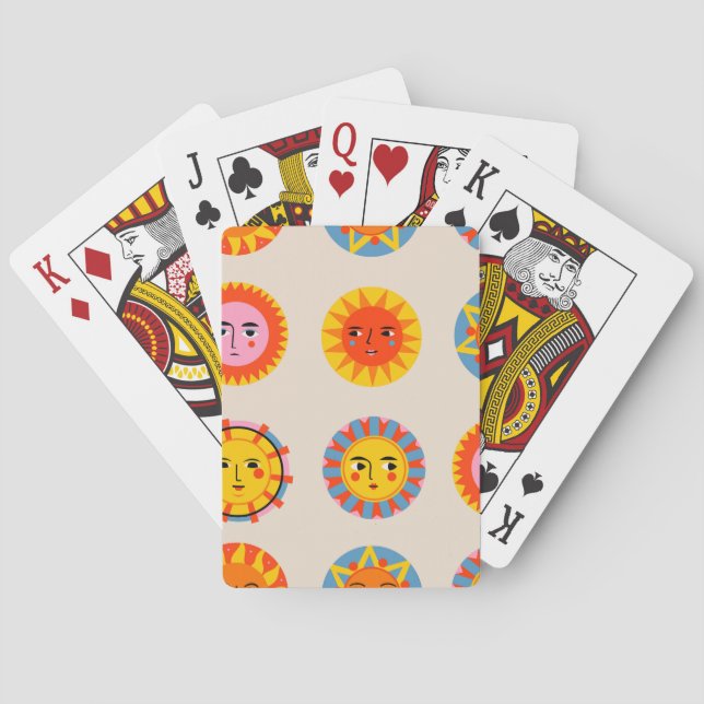 Jeu De Cartes soleils Abstraits : motif sans couture ethnique. (dos)