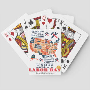 Jeu De Cartes Solidarité Travailleur Unité Fête du Travail avec 