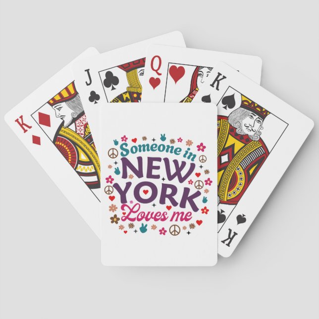 Jeu De Cartes Someone in New York Loves Me Retro Funny Design (dos)