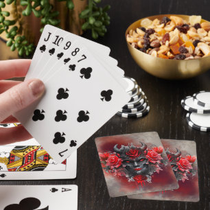 Jeu De Cartes sorcellerie   Démon à cornes foncées avec yeux rou
