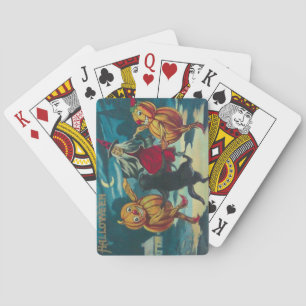 Jeu De Cartes Sorcière dansante Jack O' Lantern Monstre Chat Noi