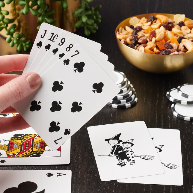 Jeu De Cartes Sorcière d'Halloween et clown chevauchant un balai (Créateur téléchargé)