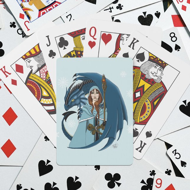 Jeu De Cartes  Sorcière du Dragon Bleu Flocons de Neige (Créateur téléchargé)