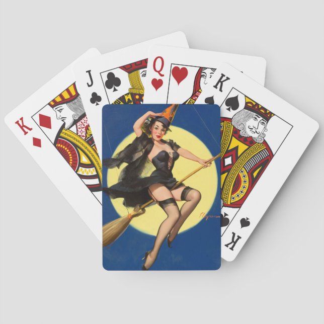 Jeu De Cartes Sorcière Halloween Pin up sorcière fille sorcière (dos)