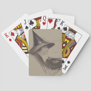 Jeu De Cartes Sorcière souriante Cauldron Spell Potion Sepia