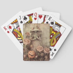 Jeu De Cartes Sorcière victorienne vintage Citrouille Roses