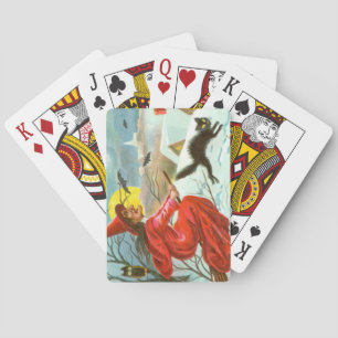 Jeu De Cartes Sorcière volante Chat noir Hibou Chauve-souris Nei