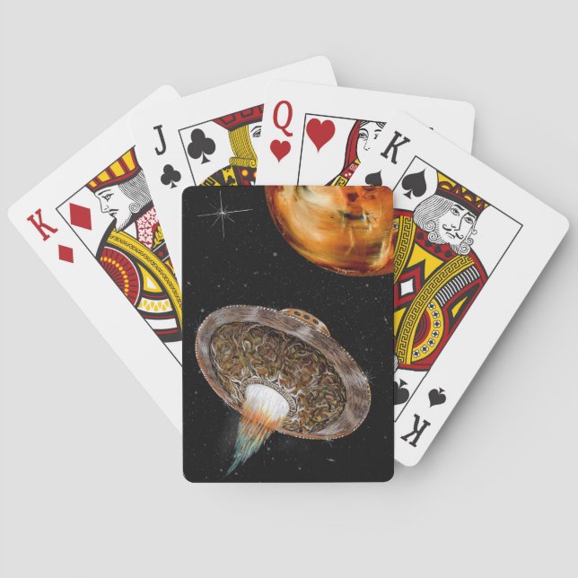 Jeu De Cartes Soucoupe volante Vaisseau Spacecraft Mère Navire (dos)