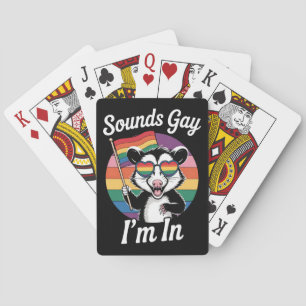 Jeu De Cartes Sounds Gay I'm In Possum Funny LGBTQ Pride Arc-en-