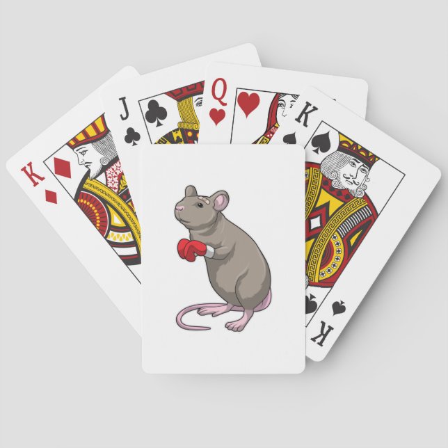Jeu De Cartes Souris à Boxing avec gants de Boxing (dos)