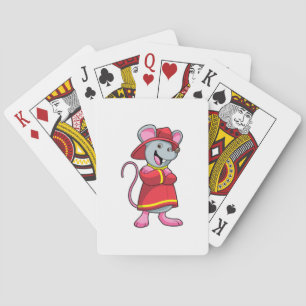 Jeu De Cartes Souris comme pompier avec casque