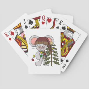 Jeu De Cartes Souris de Noël décorant l'arbre