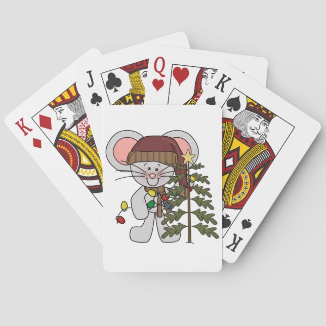 Jeu De Cartes Souris de Noël décorant l'arbre (dos)
