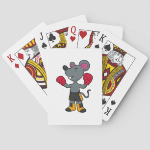 Jeu De Cartes Souris en boîte avec gants de boxe