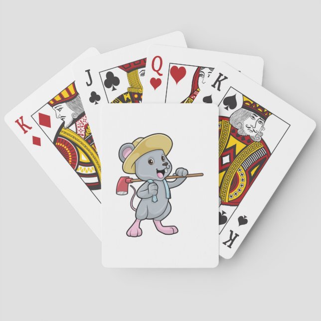Jeu De Cartes Souris en fermier avec Ax et Casquette (dos)