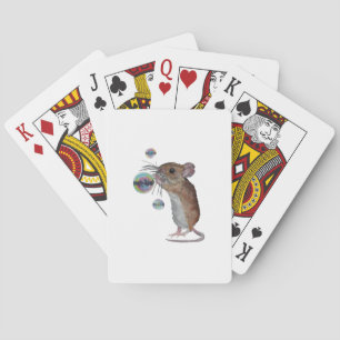 Jeu De Cartes Souris et bulles jouant aux cartes