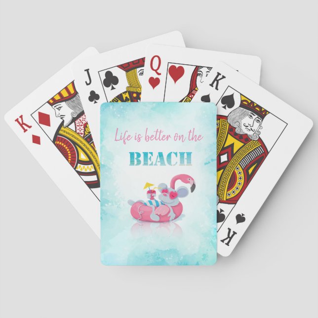 Jeu De Cartes Souris Mignonne  Plage Élégante (dos)