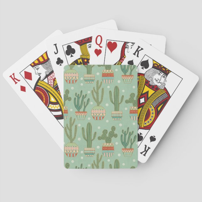 Jeu De Cartes Southwest Geo Step | Potted Cactus Pattern (dos)