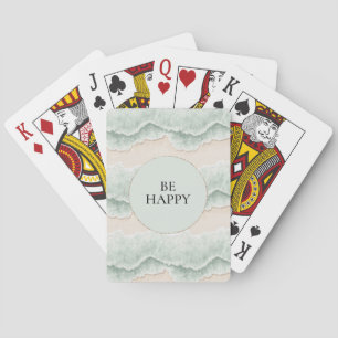 Jeu De Cartes Soyez Heureux Mint Cercle Plage Vagues Aqua