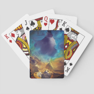Jeu De Cartes Space Nebula bleu jaune Alcool art