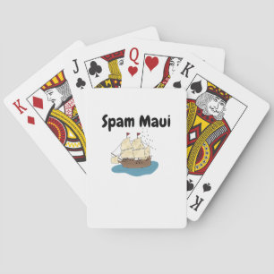 Jeu De Cartes Spam Maui avec navire et mer Musubi Maui