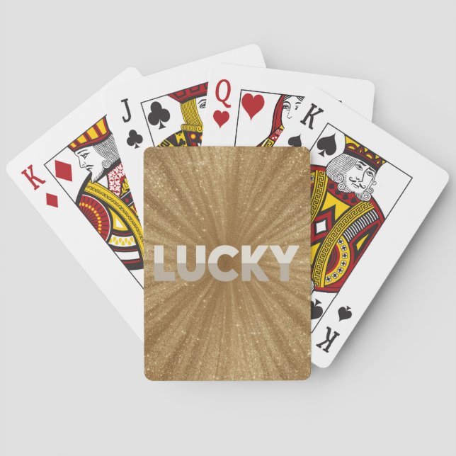 Jeu De Cartes Sparkly Gold Glitter Lucky Card Deck (dos)