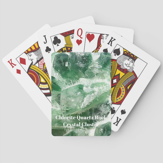 Jeu De Cartes Spécimen de cristal de quartz chlorite vert enchan (dos)