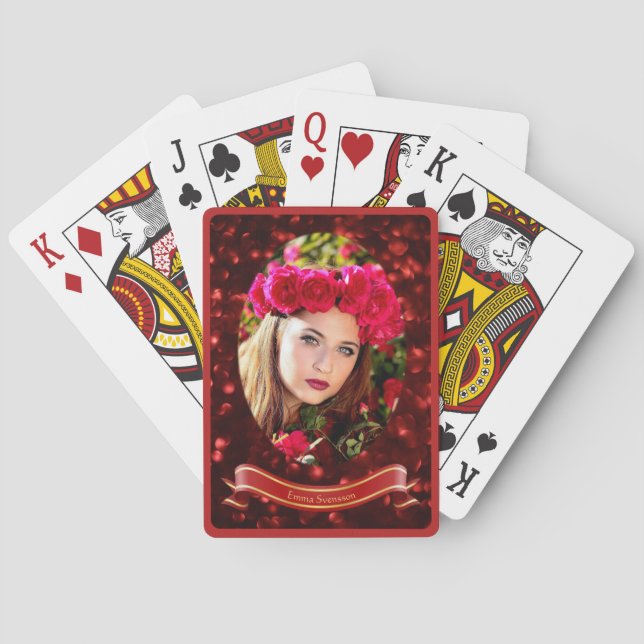 Jeu De Cartes Spelkort — Woman in red (dos)