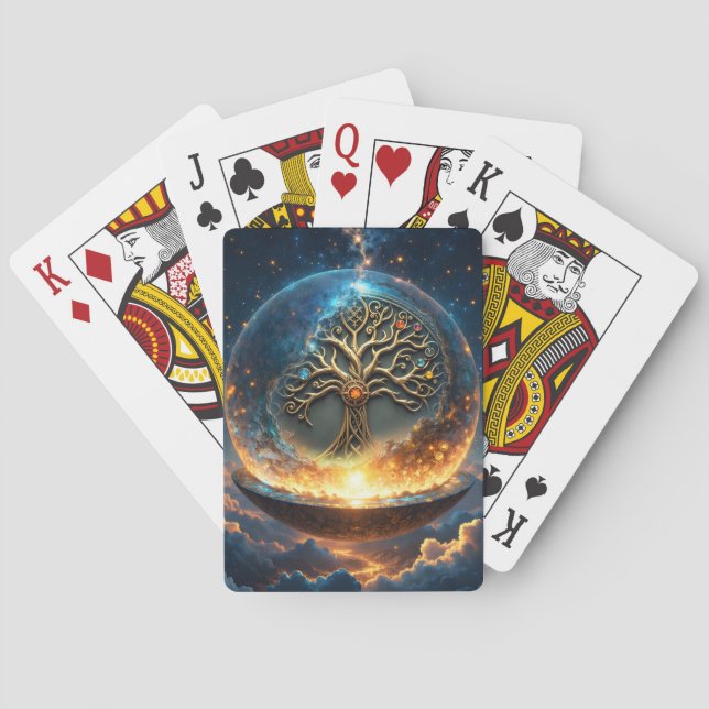 Jeu De Cartes Sphère de Vie – L'Arbre du Monde Doré.  (dos)