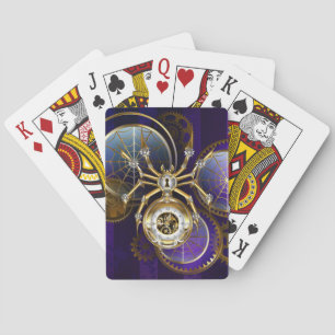 Jeu De Cartes Spider Steampunk sur Arrière - plan pourpre