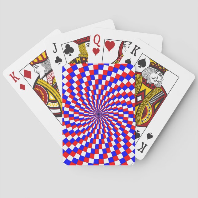 Jeu De Cartes Spirale bleue rouge blanc par Kenneth Yoncich (dos)