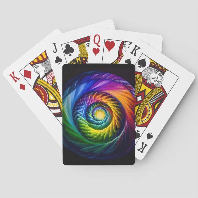 Jeu De Cartes Spirale sortante arc-en-ciel (dos)