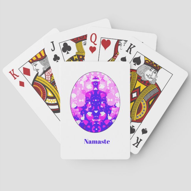 Jeu De Cartes Spirituel rose assis Yoga Pose Namaste (dos)