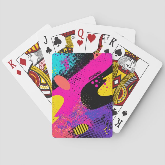 Jeu De Cartes Splash couleur Abstrait dans le style comique rétr (dos)