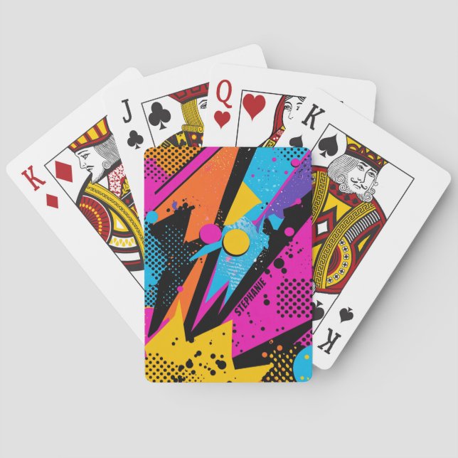 Jeu De Cartes Splash couleur Abstrait dans le style comique rétr (dos)