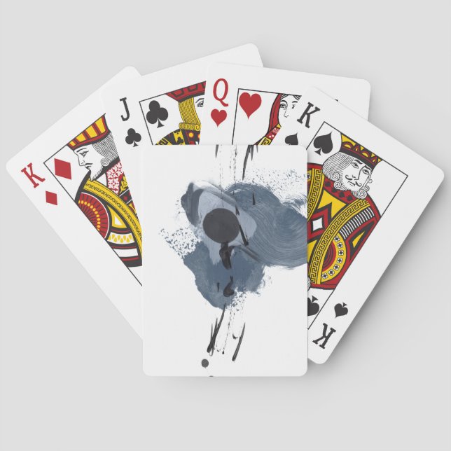 Jeu De Cartes Splash II bleu et noir | Paint noir bleu (dos)