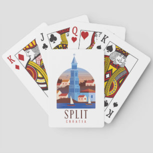 Jeu De Cartes Split Croatie Dalmatie Vintage